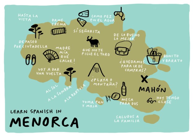 learn spanish in menorca postcard cursos de español